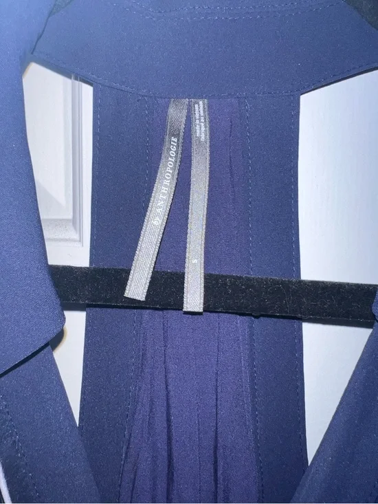 Anthropologie Navy and White Striped Halter Midi Dress - Picture 8 of 8